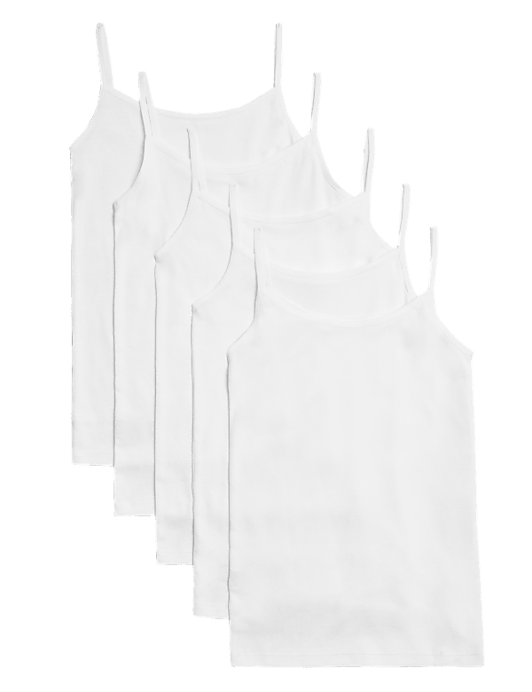5pk Pure Cotton Camisoles (2-16 Yrs)