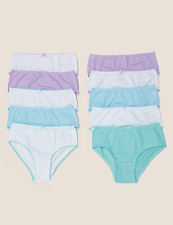 10pk Pure Cotton Knickers (2-16 Yrs)