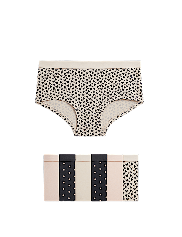 7pk Cotton with Stretch Mono Shorts (5-16 Yrs)