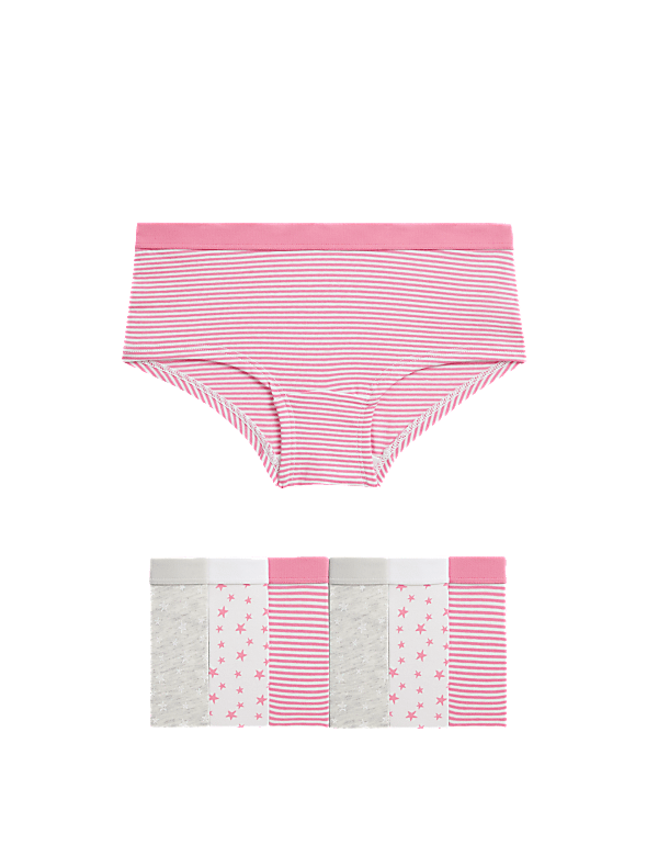 7pk Cotton Rich Stripes & Stars Shorts (5-16 Yrs)