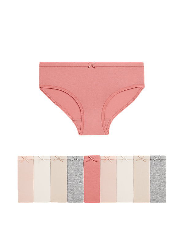 10pk Cotton with Stretch Knickers (2-14 Yrs)