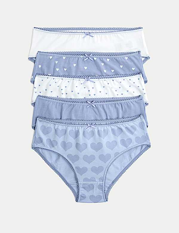 Lot de 10 culottes en coton extensible à motif cœurs lilas (du 2 au 14 ans) - FR