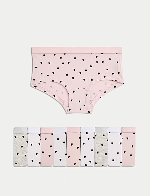 10pk Cotton Rich Heart Shorts (5-16 Yrs) - VN