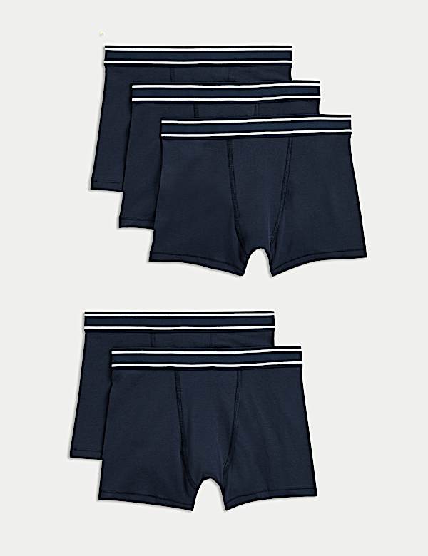 5pk Cotton with Stretch Trunks (5-16 Yrs) - BG