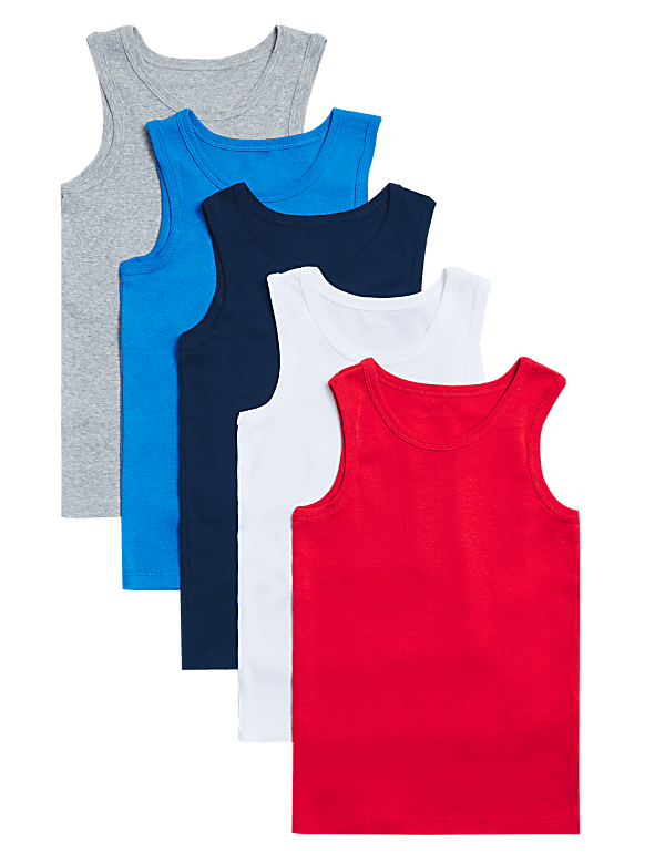 5pk Pure Cotton Vests (2-16 Yrs)