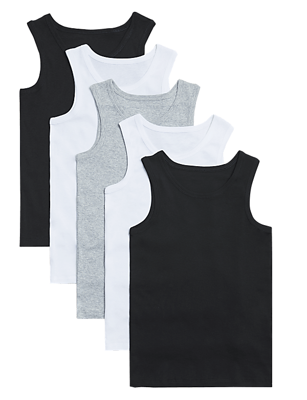 5pk Pure Cotton Vests