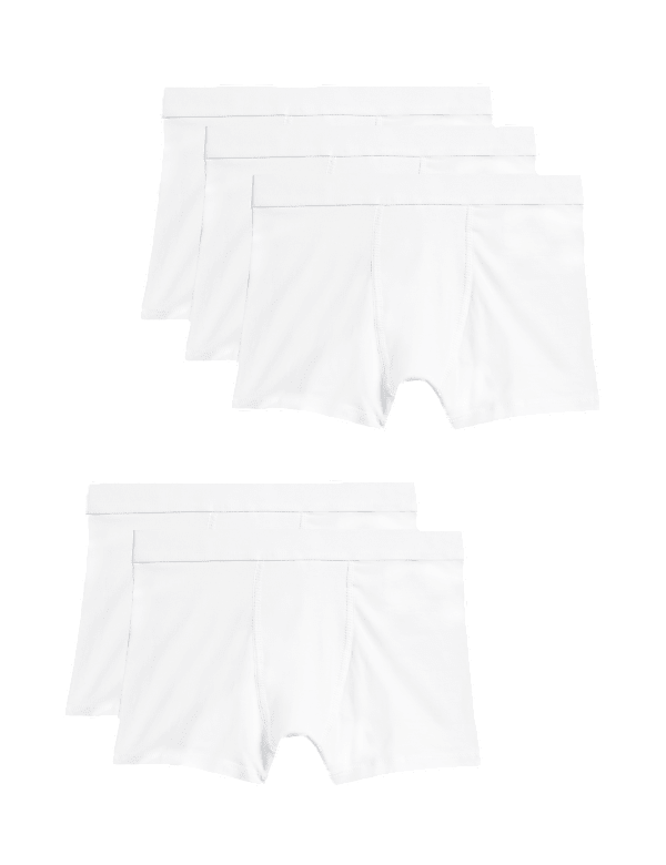 5P Plain Trunks White (2-16 Yrs)
