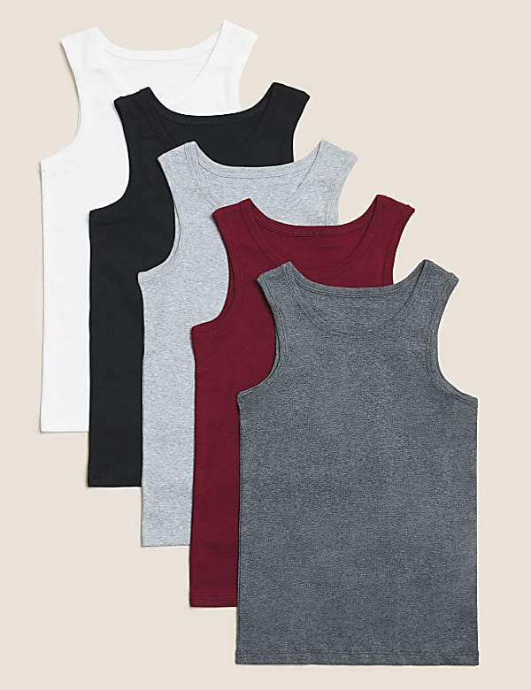 5 Pack Cotton Vests