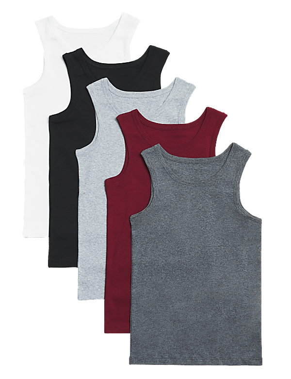 5 Pack Cotton Vests