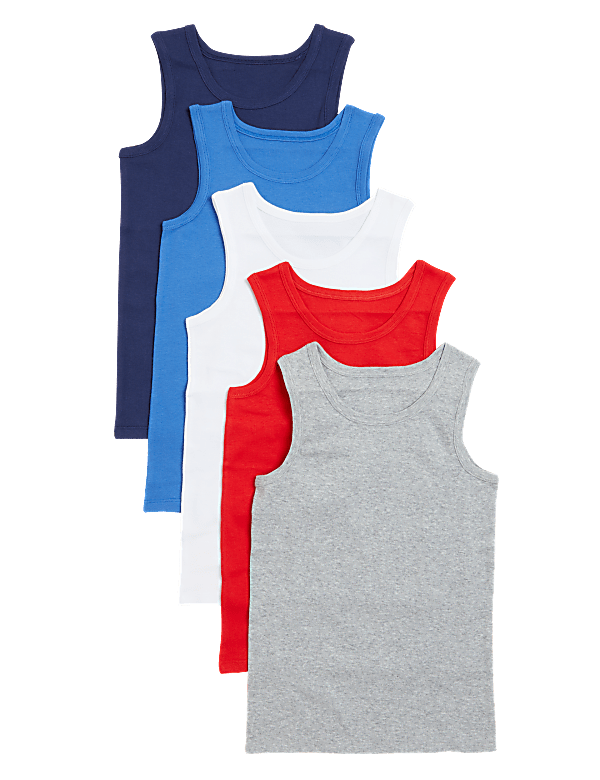 5pk Pure Cotton Vests