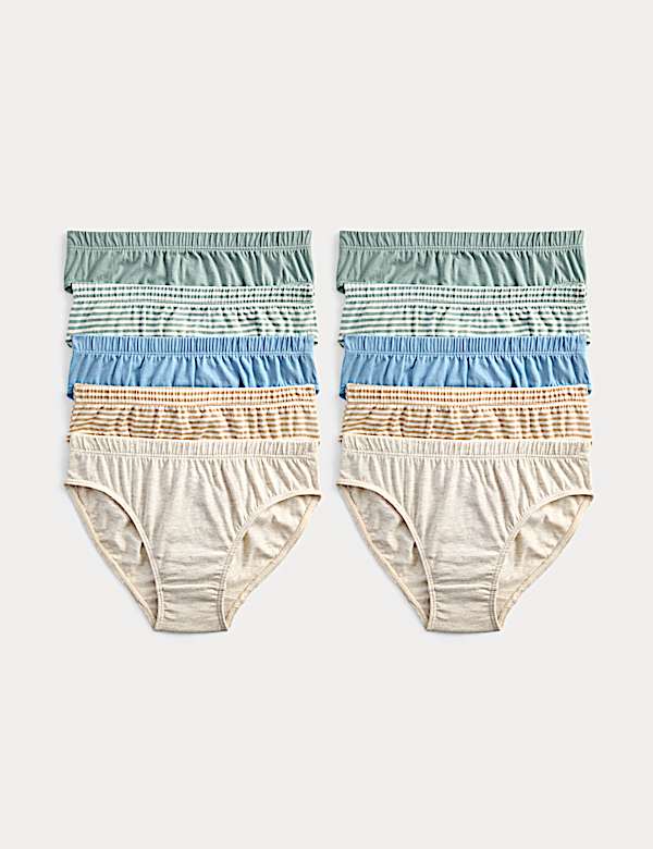 Lot de 10 slips 100 % coton à rayures et unis (du 2 au 14 ans) - BE