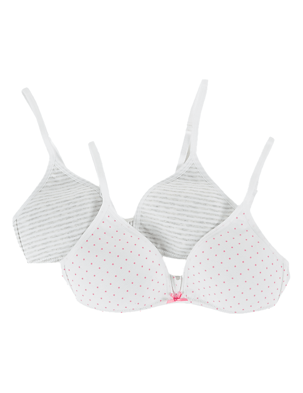 2 Pack Striped & Spotted Bras