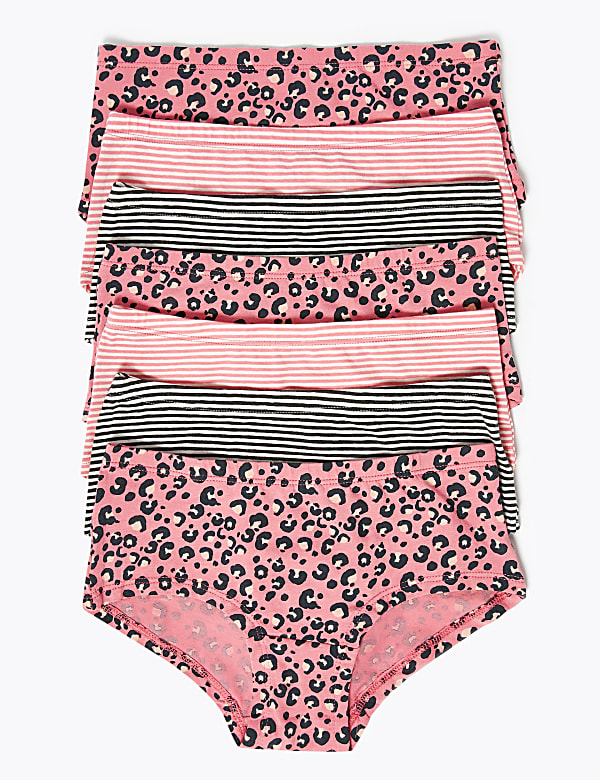 7pk Cotton with Stretch Animal Print Shorts (2-16 Yrs)