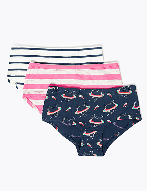 7pk Cotton with Stretch Heart Shorts (2-16 Yrs)