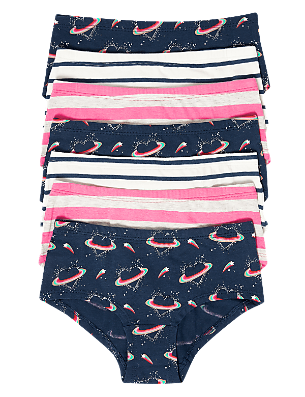 7pk Cotton with Stretch Heart Shorts (2-16 Yrs)
