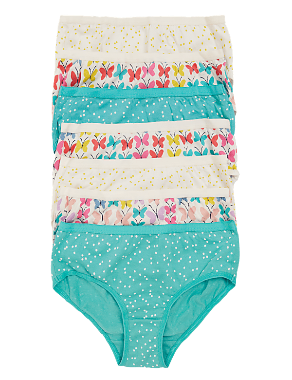 7pk Pure Cotton Patterned Knickers (2-16 Yrs)