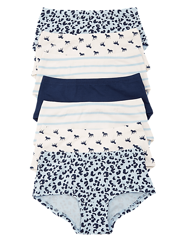 7pk Cotton with Stretch Horse Print Shorts