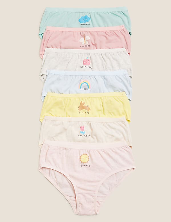 7pk Pure Cotton Days of the Week Knickers (2-16 Yrs)