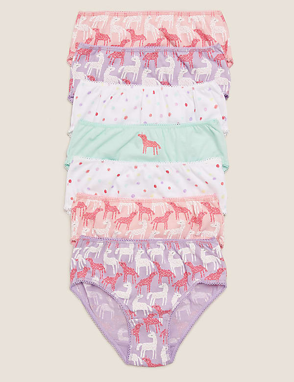 7pk Pure Cotton Unicorn Knickers (1-16 Yrs)