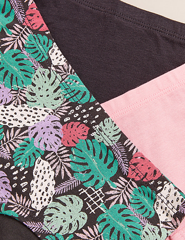 7pk Cotton Leaf Print Shorts (2-16 Yrs)