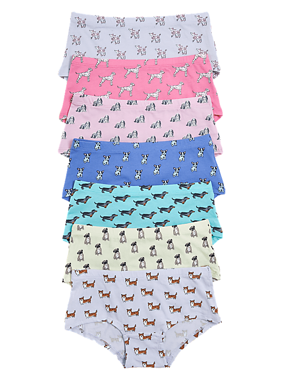 7pk Cotton Rich Dog Print Shorts