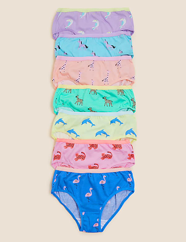 7pk Pure Cotton Animal Print Knickers (2-16 Yrs)