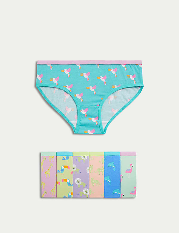 7pk Pure Cotton Animal Knickers (2-14 Yrs) - LT
