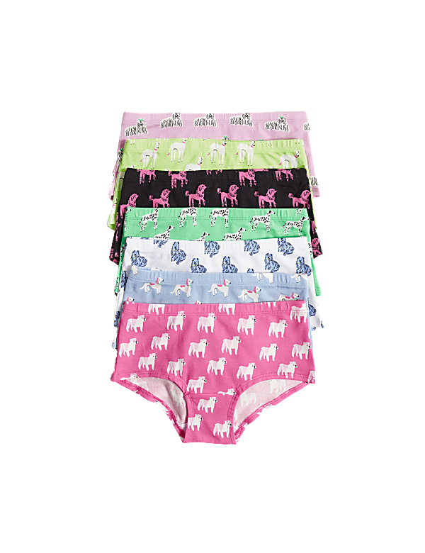 7pk Cotton Rich Dog Print Shorts