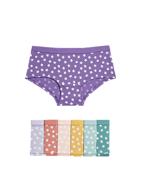 7pk Cotton Rich Stars Shorts (5-16 Yrs)