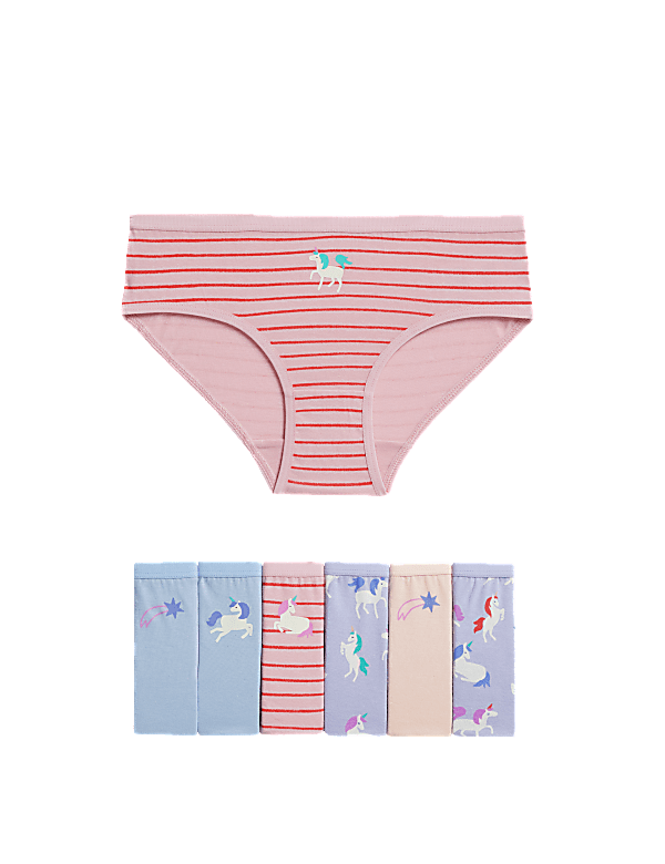 7pk Pure Cotton Unicorn Knickers (2-12 Yrs)
