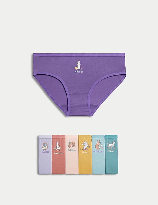 7pk Pure Cotton Animal Knickers (2-12 Yrs) - AL
