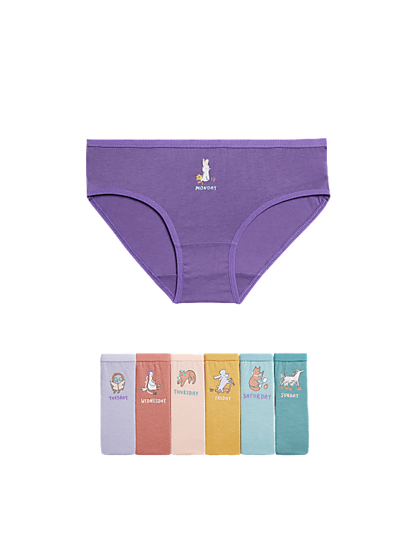 7pk Pure Cotton Animal Knickers (2-12 Yrs)