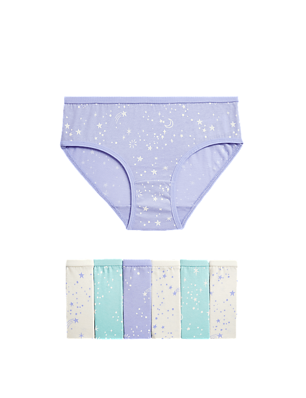 7pk Pure Cotton Stars Knickers (2-12 Yrs)
