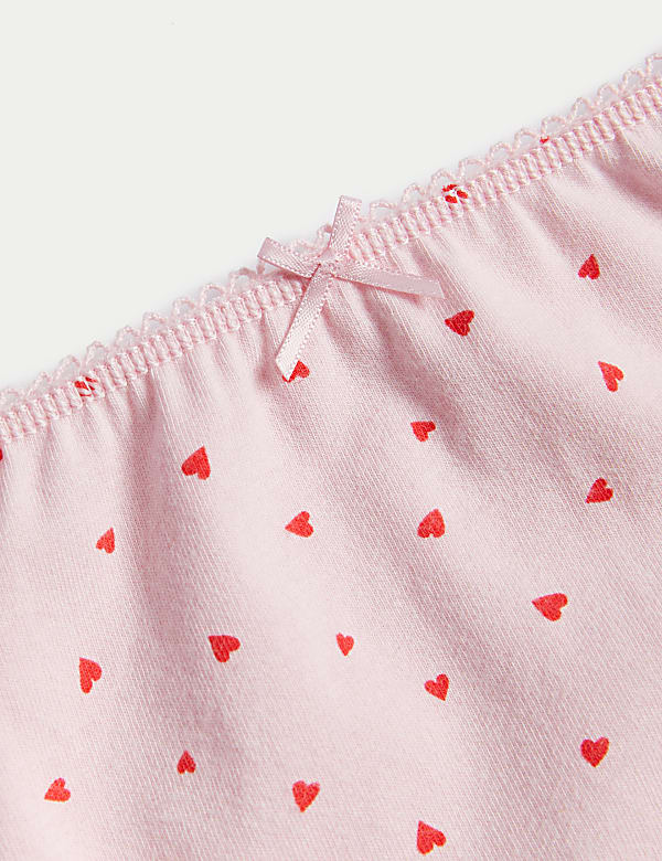 7pk Cotton with Stretch Stripes & Hearts Knickers (2-12 Yrs)
