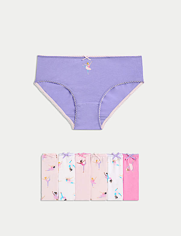 7pk Cotton with Stretch Ballerina Knickers (2-12 Yrs)