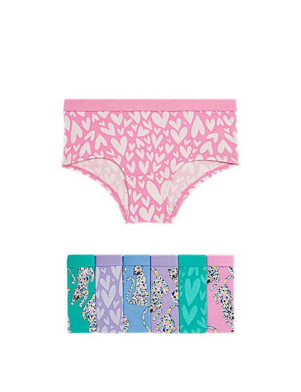 7pk Cotton with Stretch Leopard Shorts (5-16 Yrs)