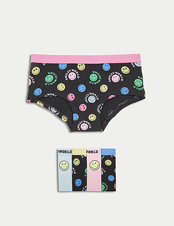5 pak Celana Pendek Melar Katun Motif SmileyWorld® (5-16 Thn) - ID