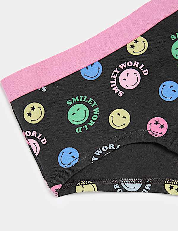 5pk Cotton with Stretch SmileyWorld® Shorts (5-16 Yrs)