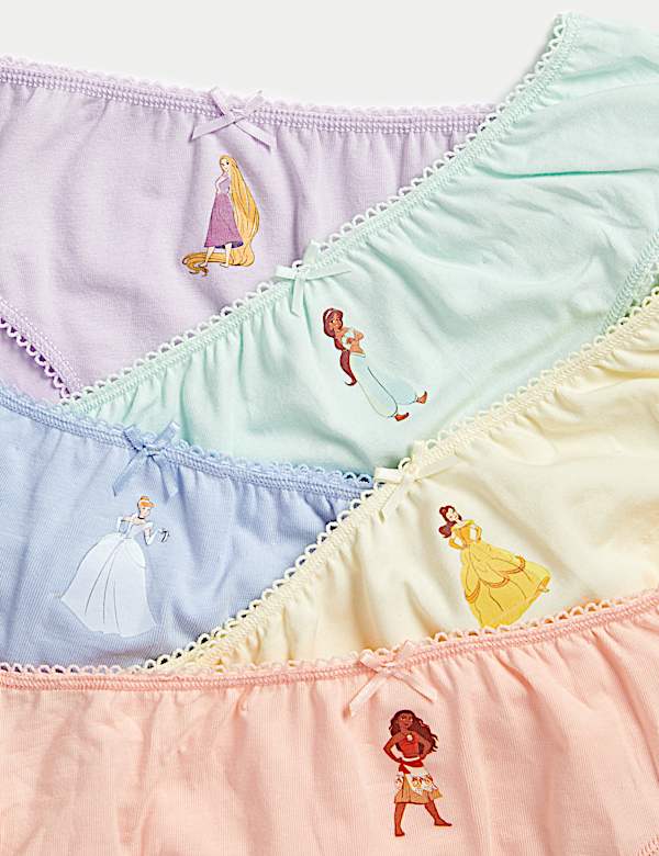 5pk Cotton with Stretch Disney Princess™ Knickers (2-10 Yrs)