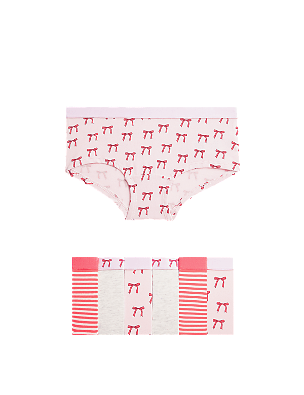 7pk Cotton with Stretch Bow Shorts (5-16 Yrs)