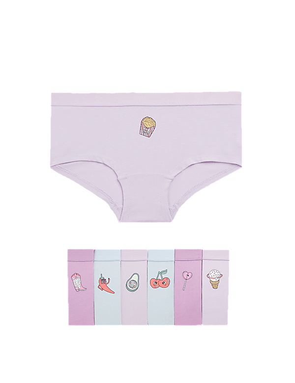 7pk Cotton with Stretch Fun Fruits Shorts (5-16 Yrs)