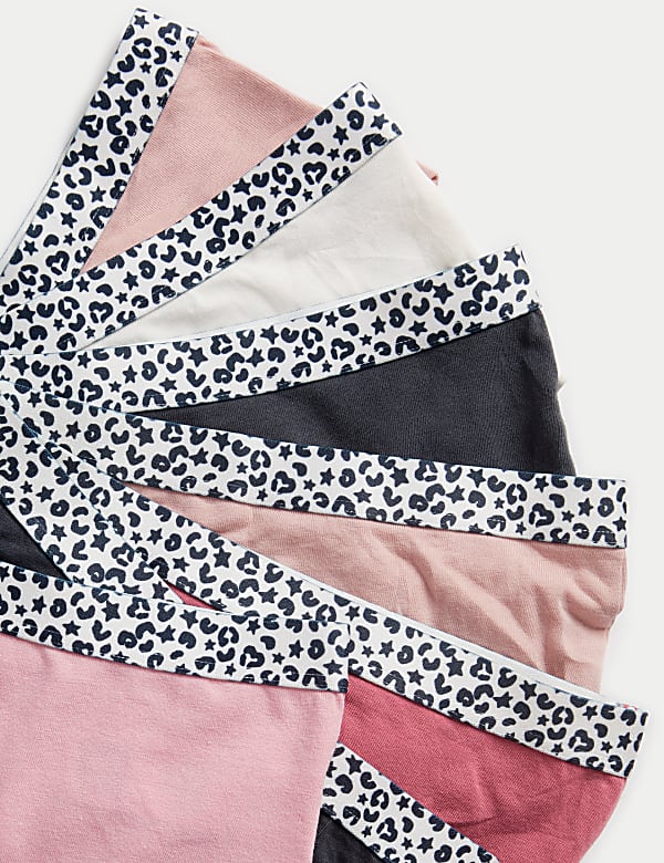 7pk Cotton with Stretch Leopard Waistband Shorts (5-16 Yrs)