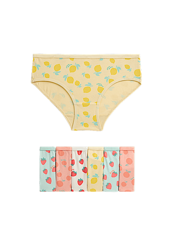 7pk Cotton Rich Fruit Print Knickers (2-12 Yrs)