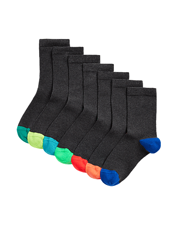7pk Cotton Rich School Socks