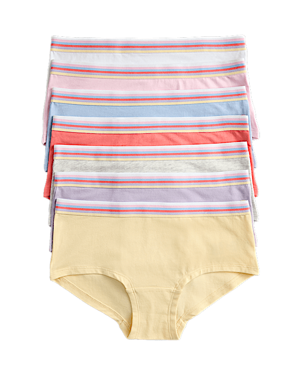 7pk Cotton With Stretch Rainbow Shorts (5-16 Yrs)