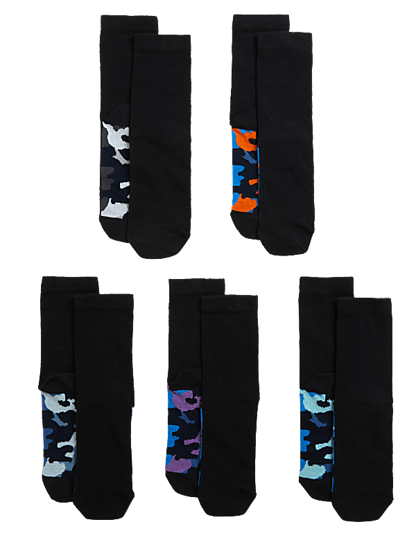 5pk Cotton Rich Camouflage Socks