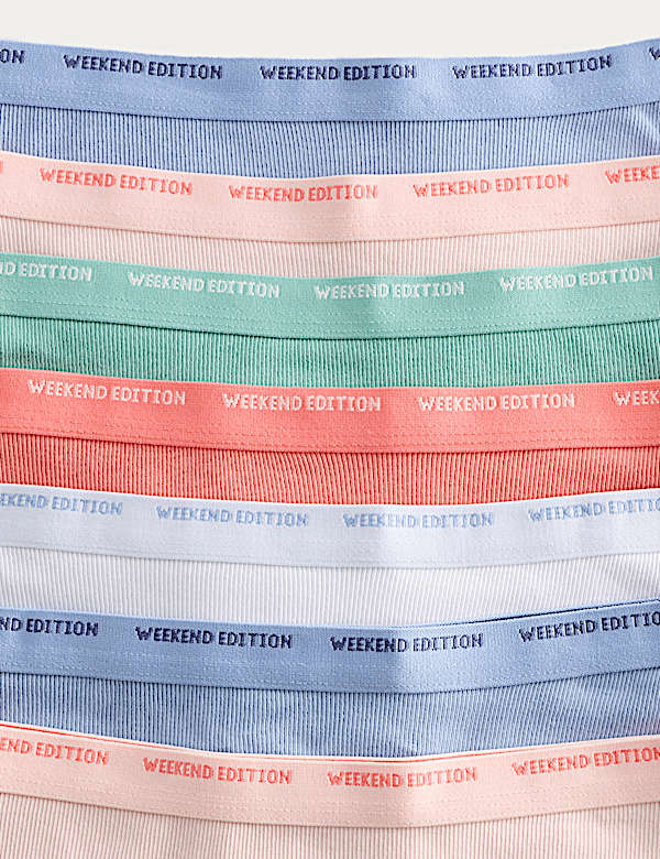 7 Pack Cotton Rich Ribbed Knicker Shorts (5-16 Yrs)