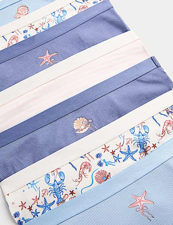 7 Pack Seashell Print Shorts (5-16 Yrs)