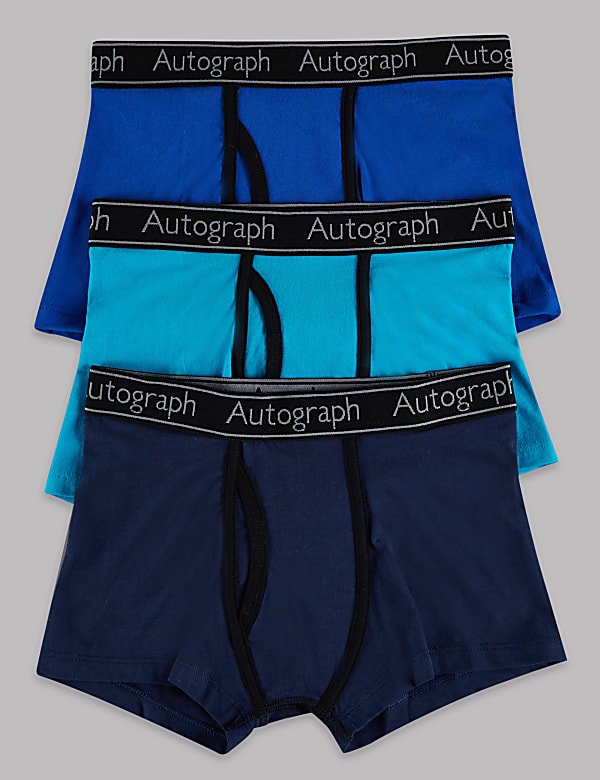3 Pack Cotton with Lycra Trunks 4 16 Yrs