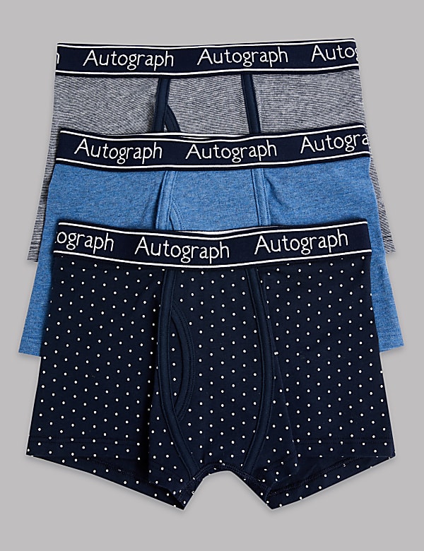 3 Pack Cotton with Lycra® Trunks (6-16 Years)
